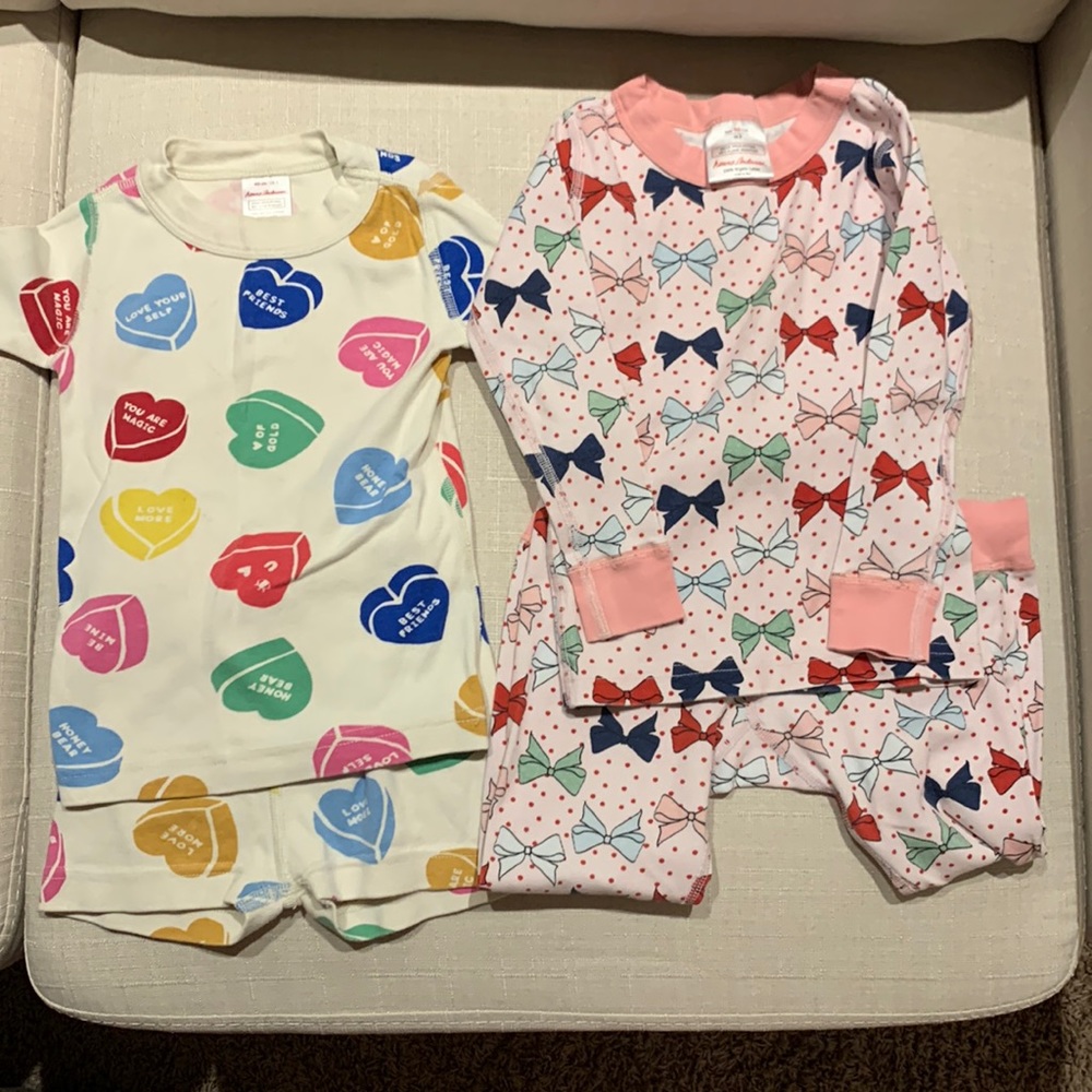 Hanna Andersson Size 3 Pajamas Hearts & Bows